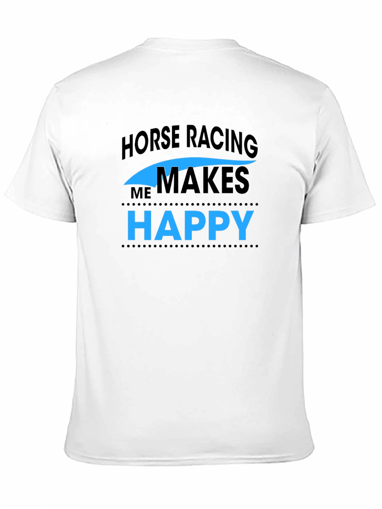 Horse Racing Makes Me Happy Black T-Shirt
