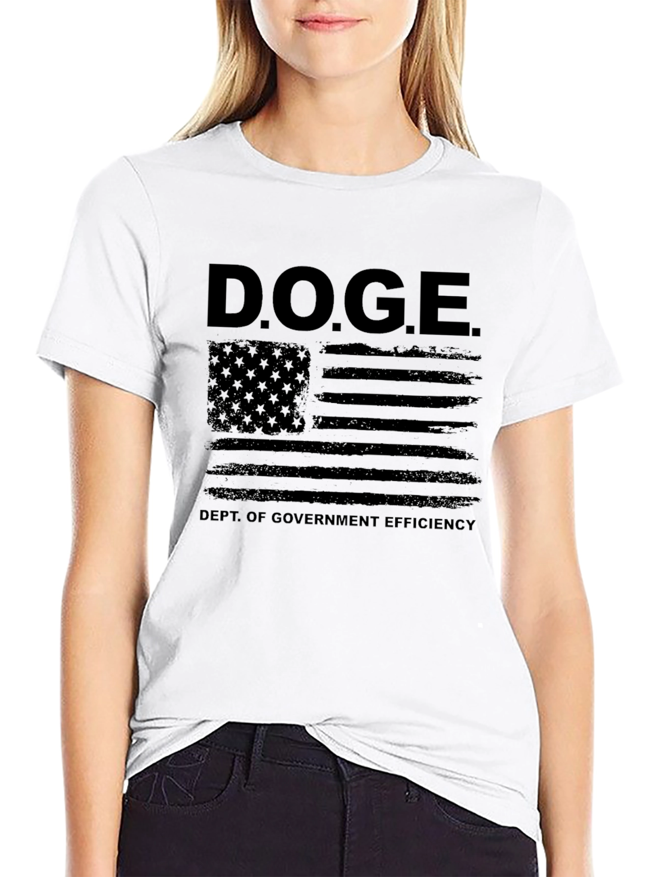 D.O.G.E. Dept. of Government Efficiency American Flag T-Shirt