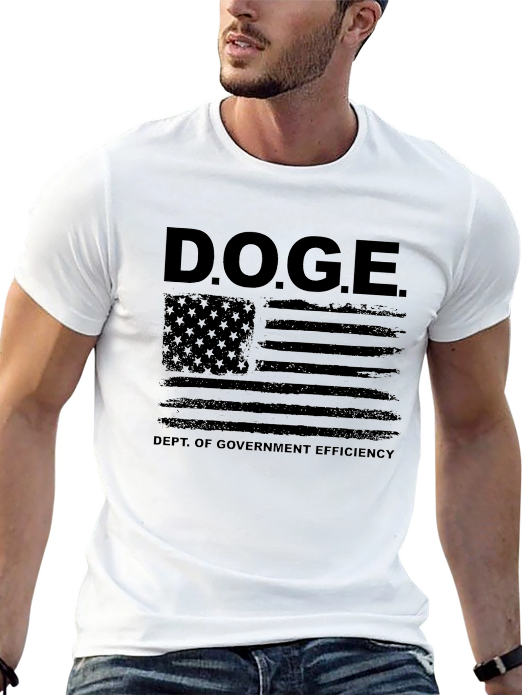 D.O.G.E. Dept. of Government Efficiency American Flag T-Shirt