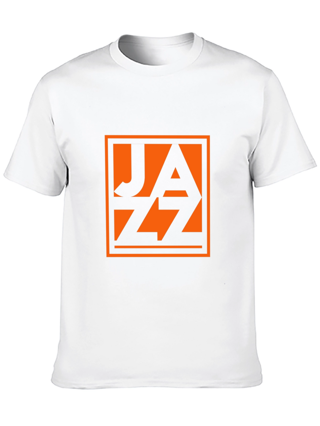 Black T-Shirt with Orange Jazz Graphic