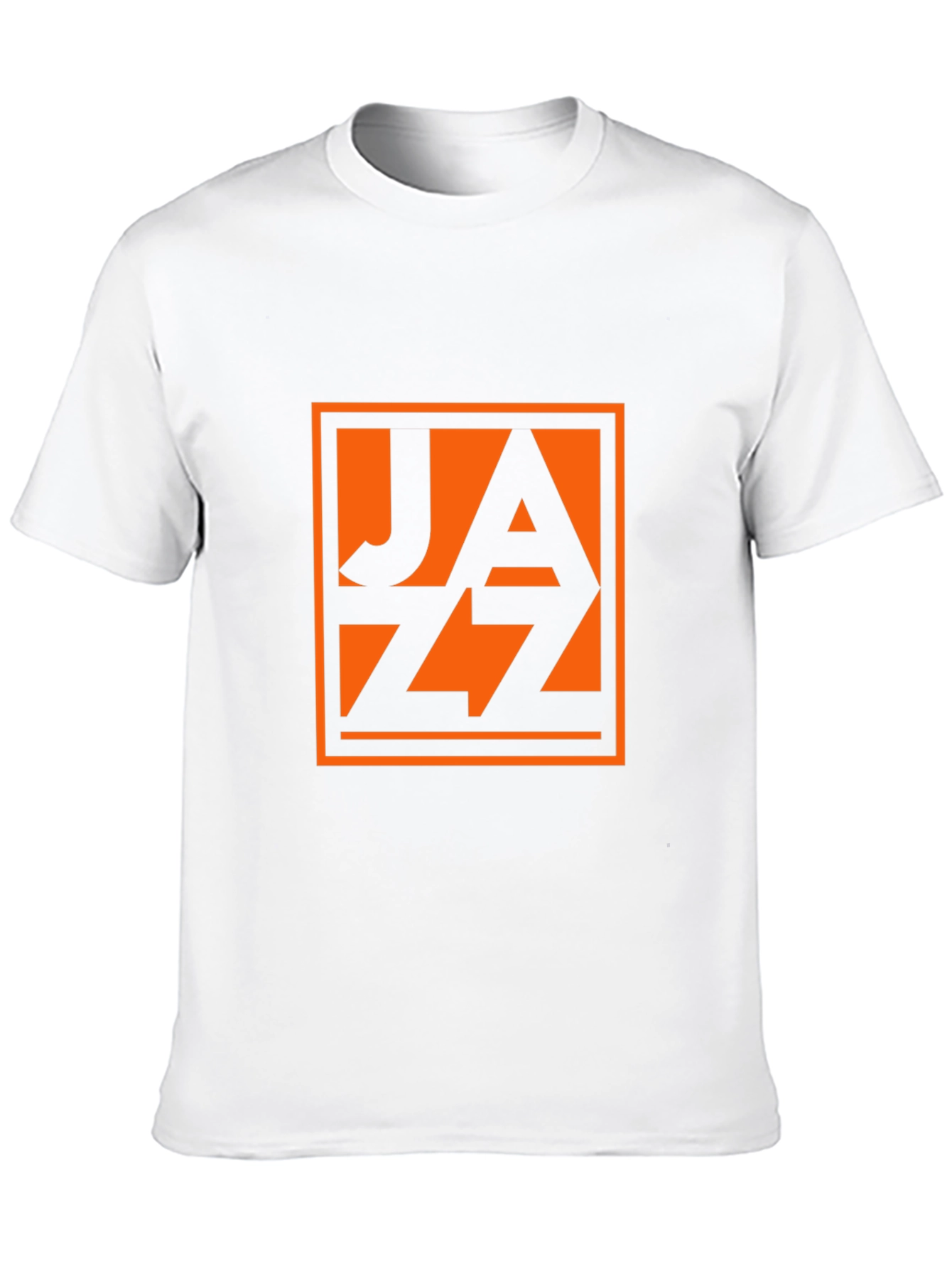 Black T-Shirt with Orange Jazz Graphic