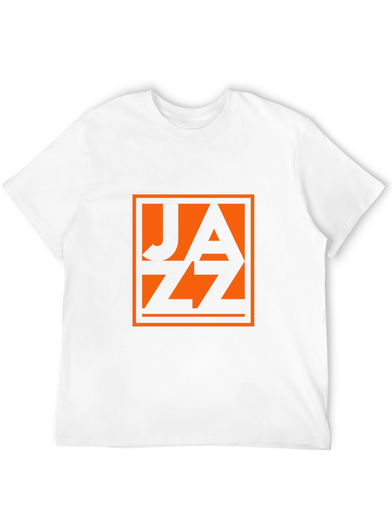 Black T-Shirt with Orange Jazz Graphic