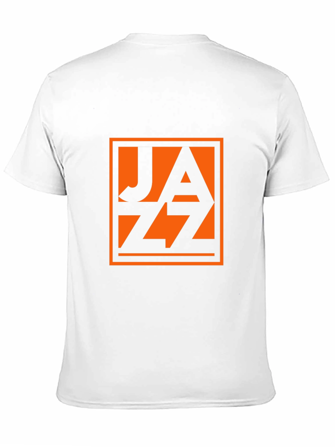 Black T-Shirt with Orange Jazz Graphic