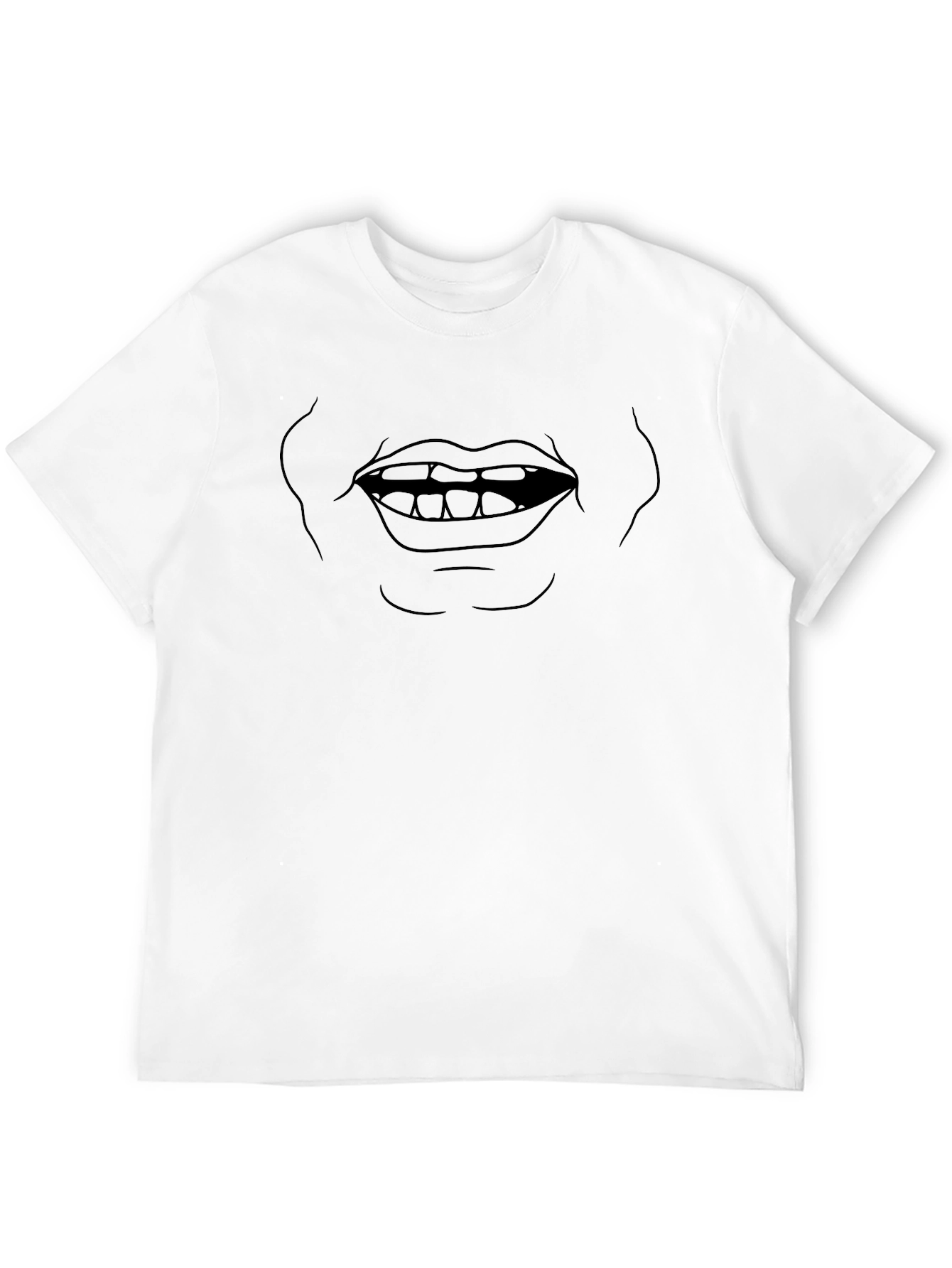 Funny Graphic Mouth Black T-Shirt