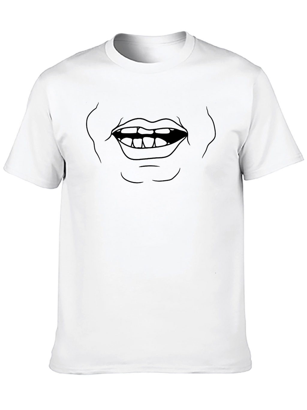 Funny Graphic Mouth Black T-Shirt