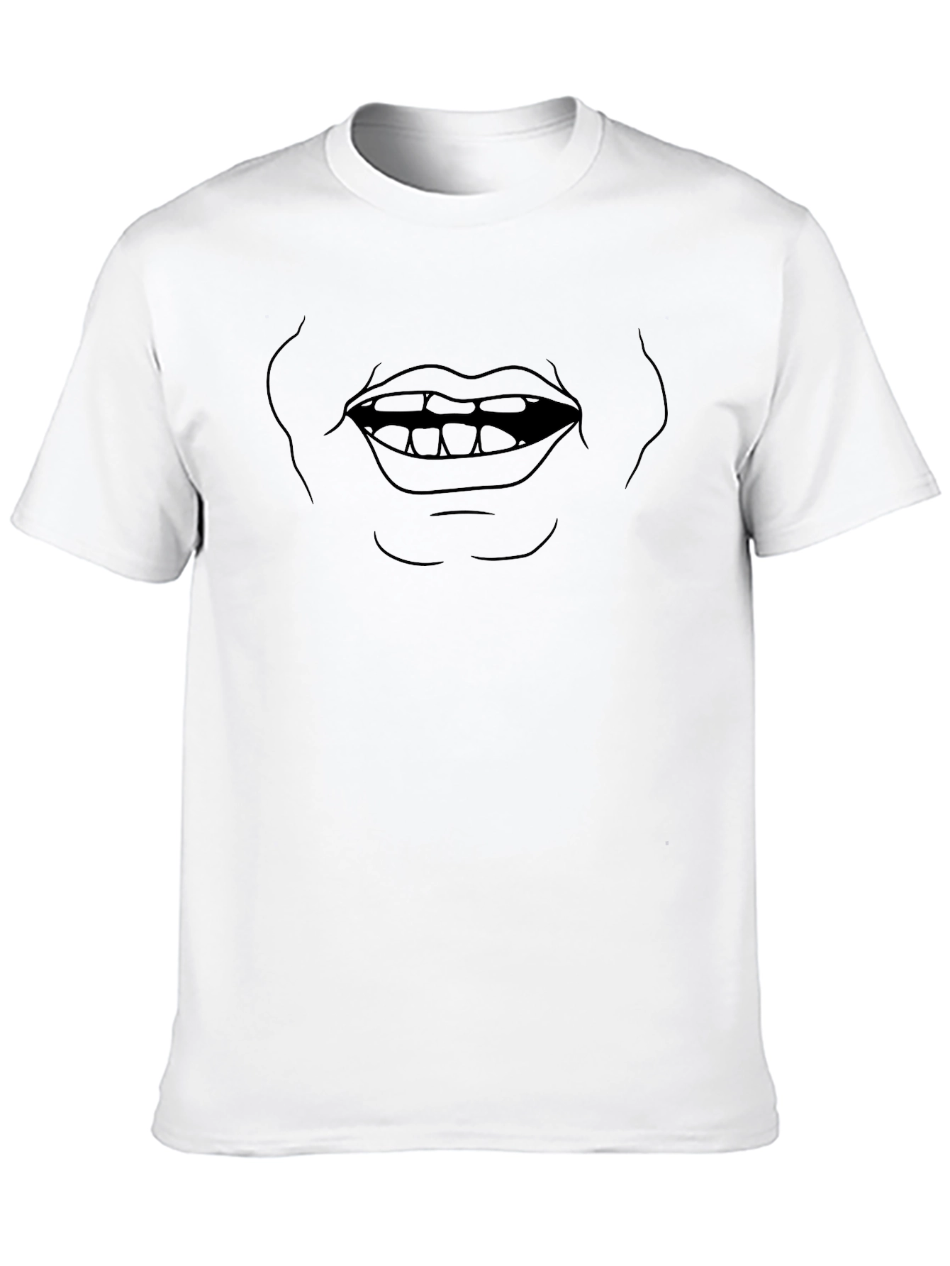 Funny Graphic Mouth Black T-Shirt