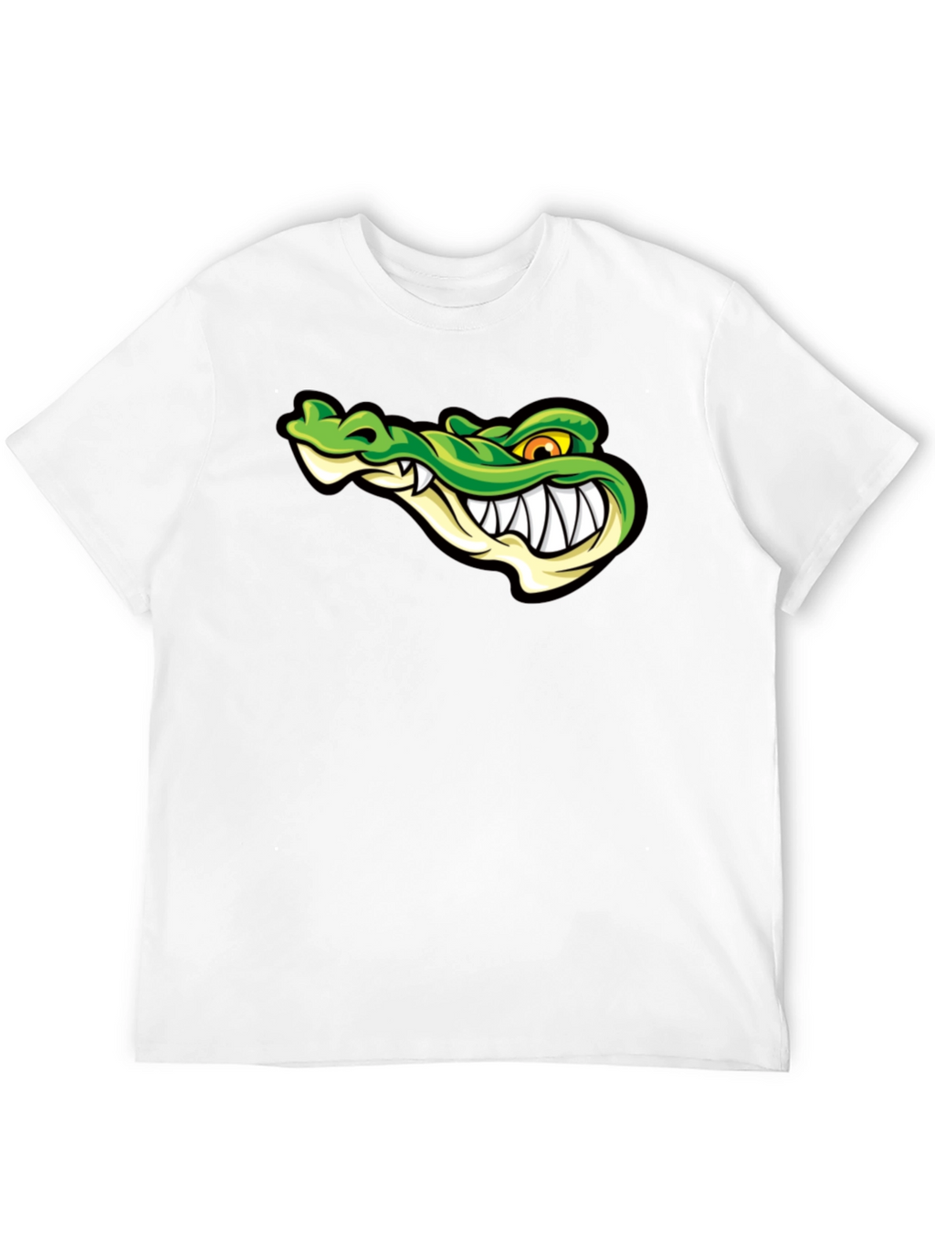 Cool Alligator Graphic Print Black T-Shirt