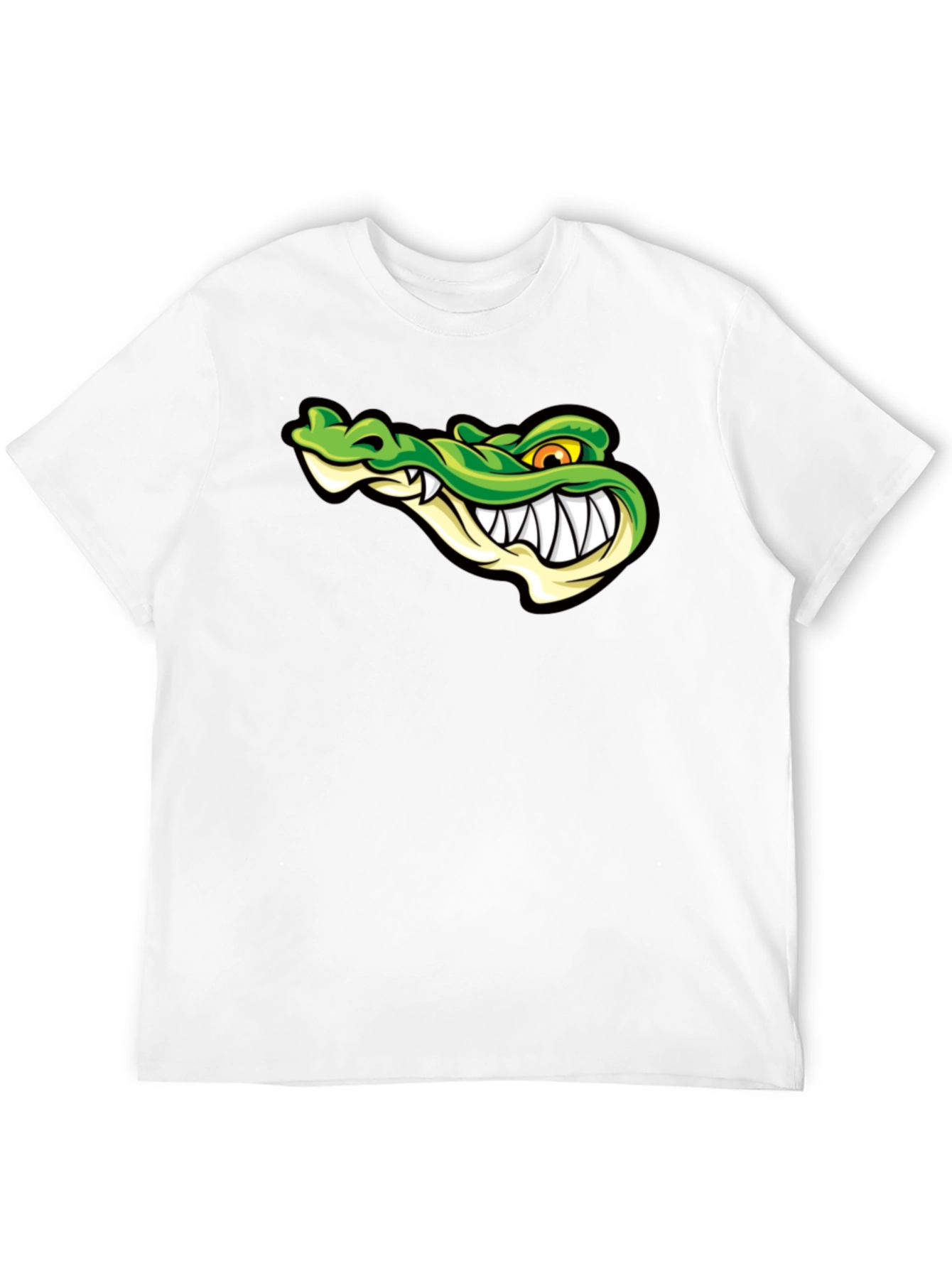 Cool Alligator Graphic Print Black T-Shirt