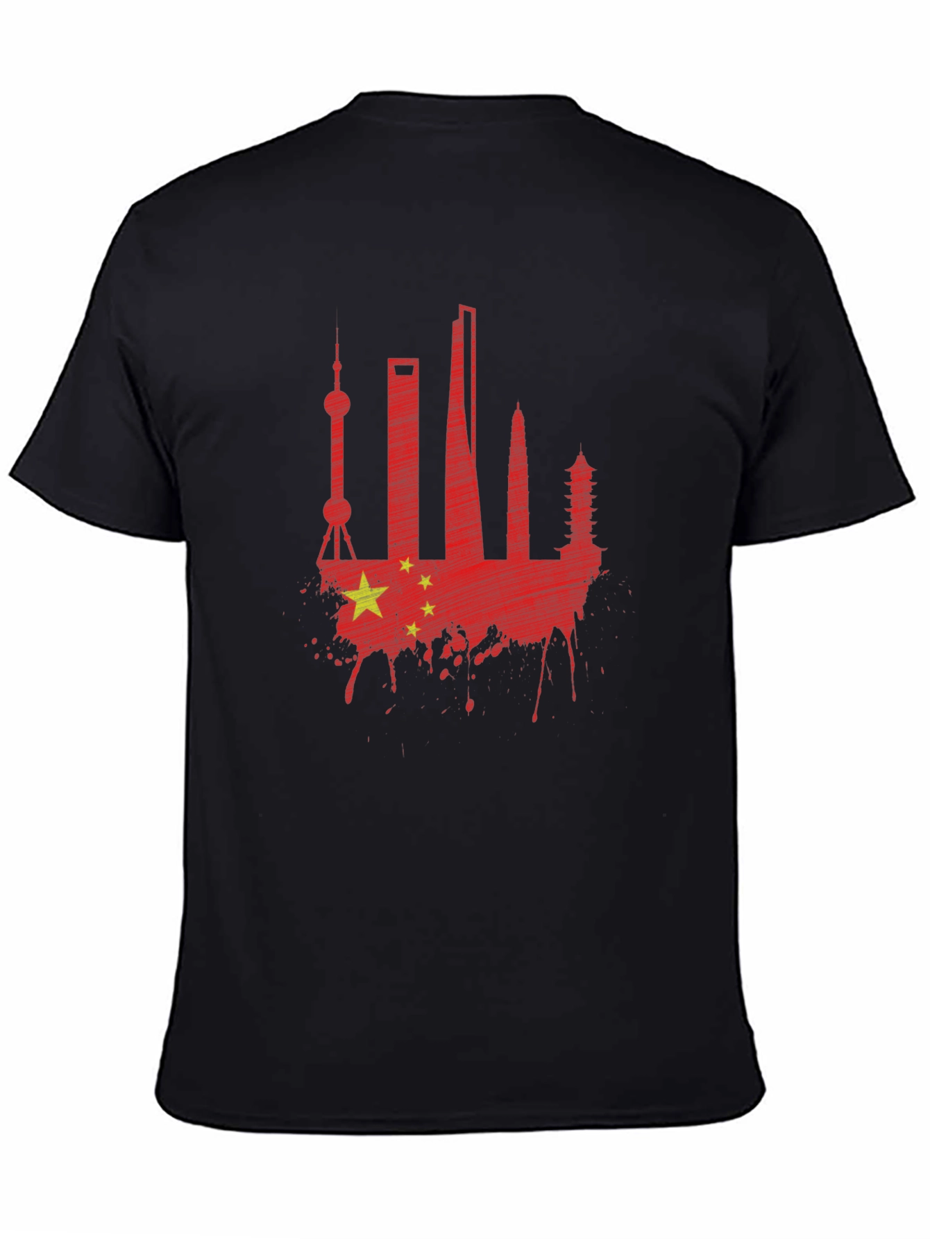 China Skyline Graphic T-Shirt - Black