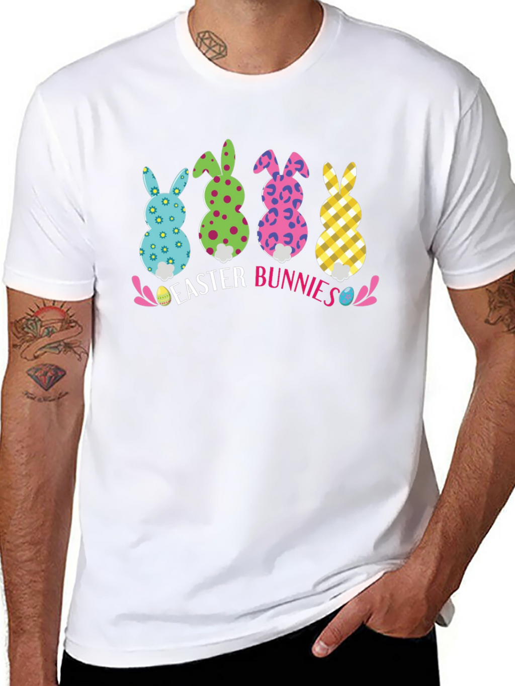 Easter Bunnies Graphic Tee - Fun Holiday Apparel