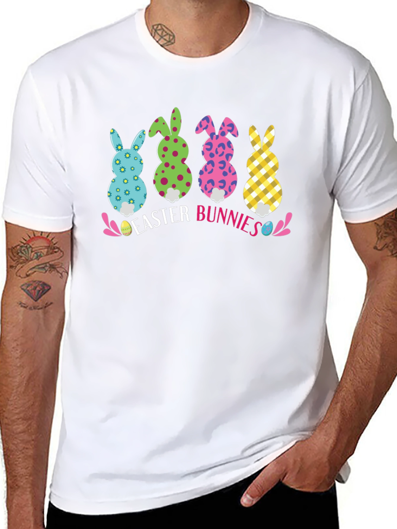 Easter Bunnies Graphic Tee - Fun Holiday Apparel