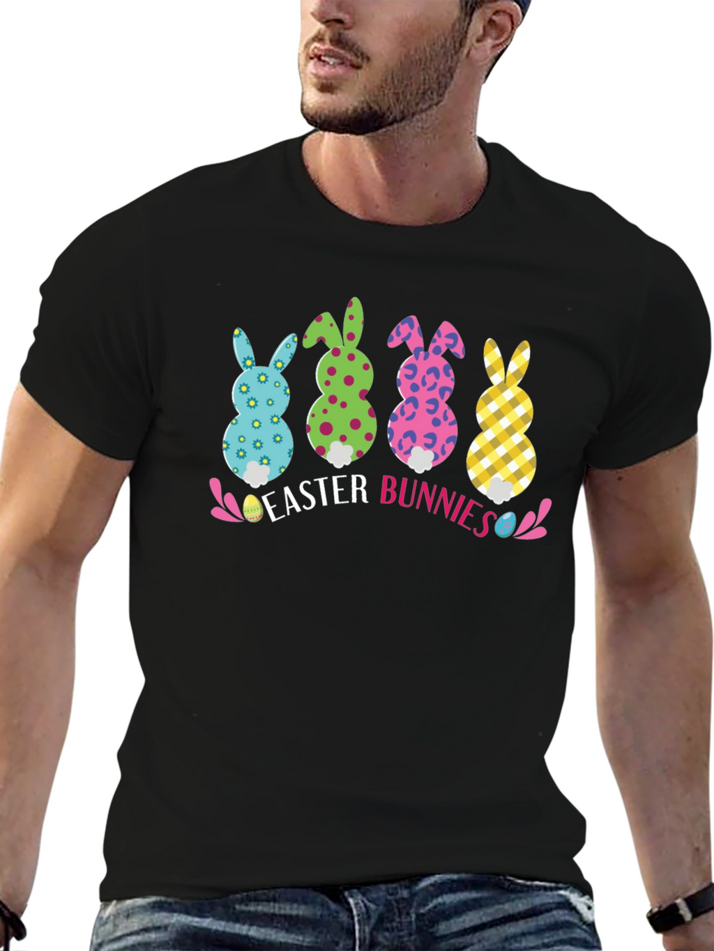 Easter Bunnies Graphic Tee - Fun Holiday Apparel