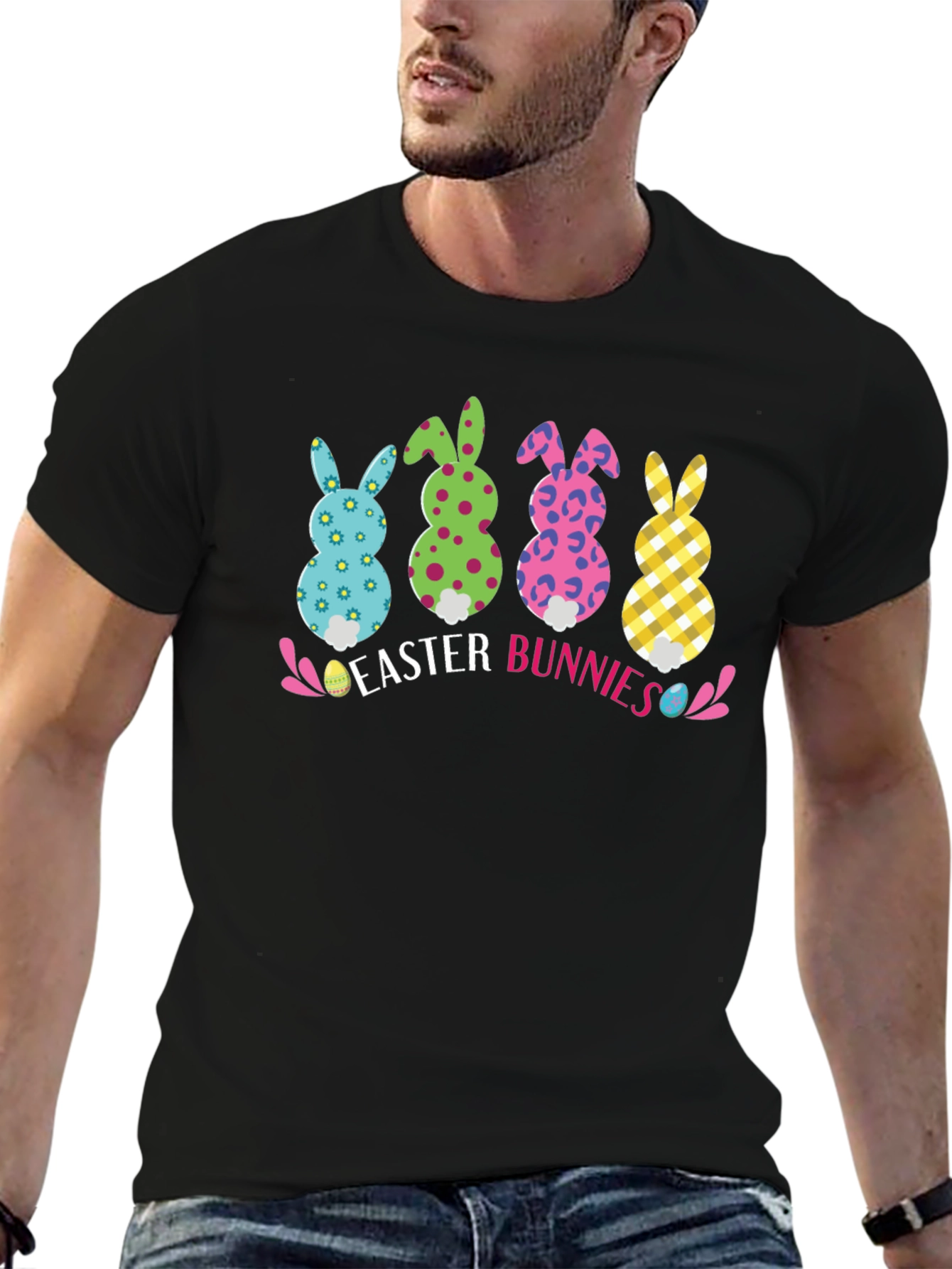Easter Bunnies Graphic Tee - Fun Holiday Apparel