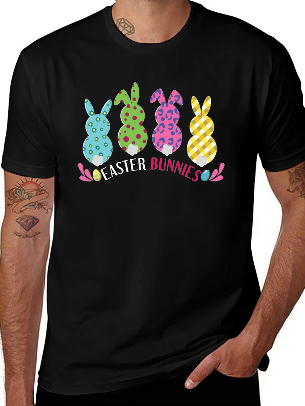 Easter Bunnies Graphic Tee - Fun Holiday Apparel