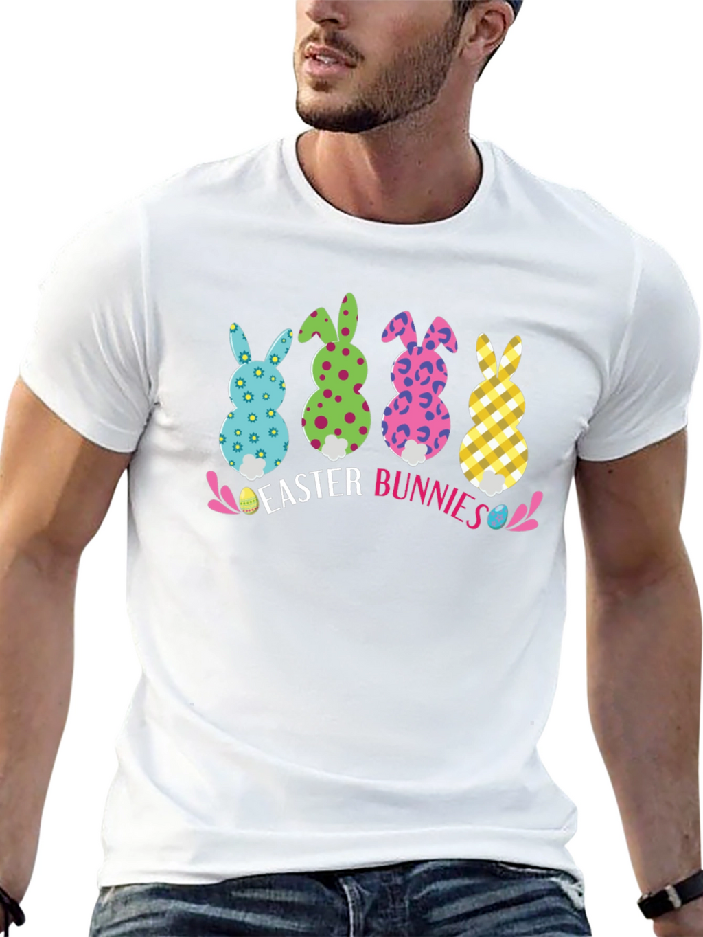 Easter Bunnies Graphic Tee - Fun Holiday Apparel