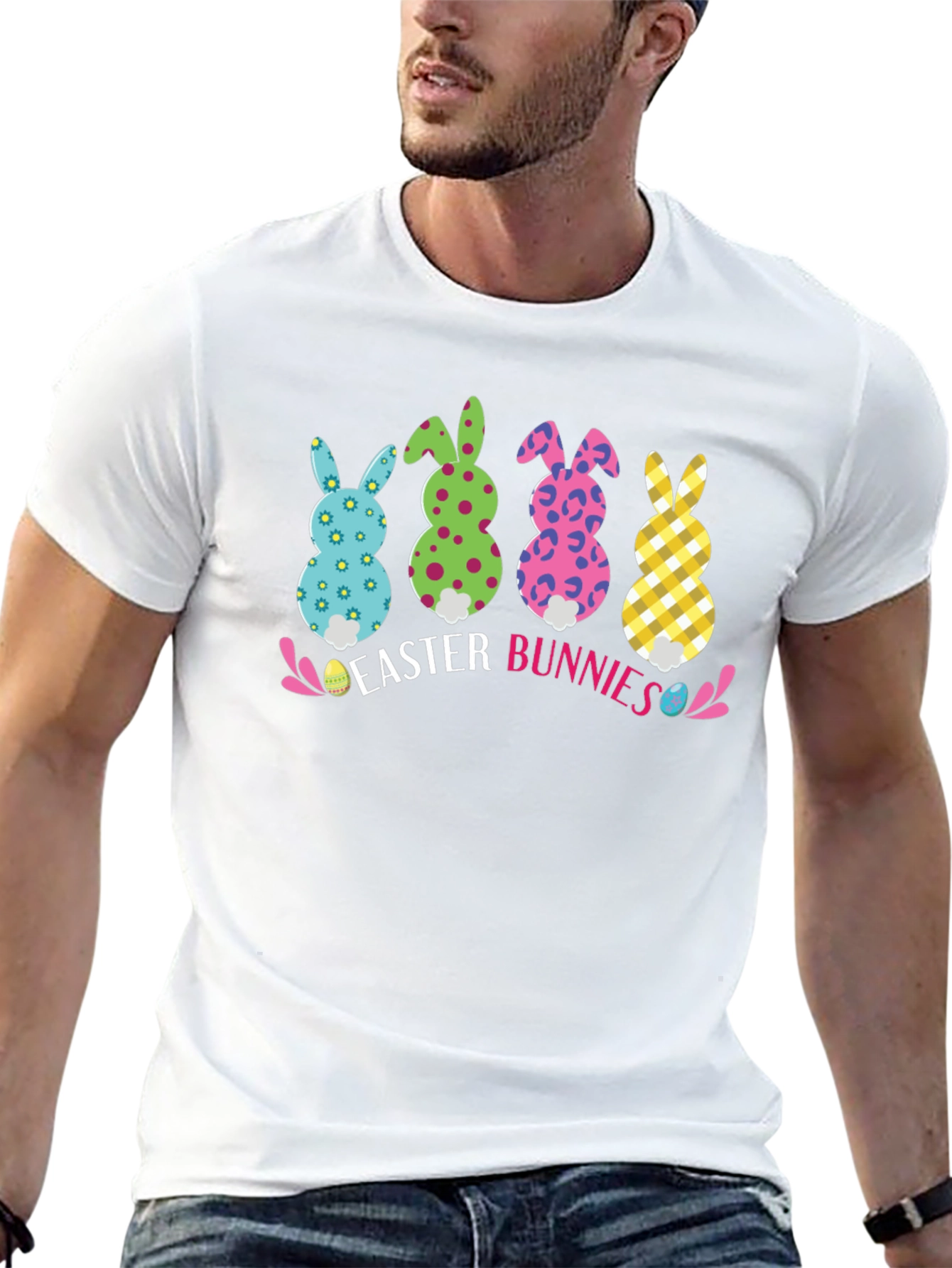 Easter Bunnies Graphic Tee - Fun Holiday Apparel