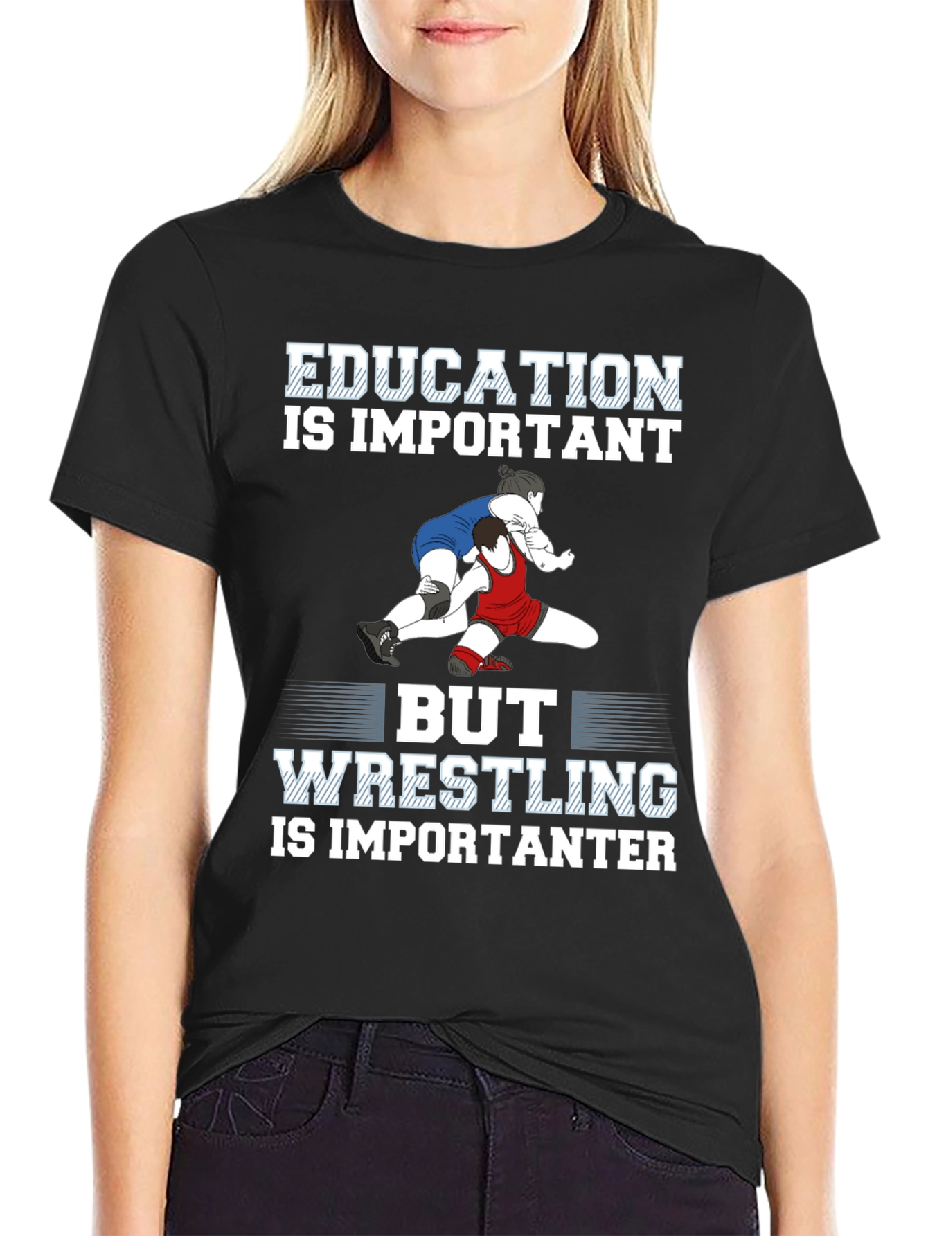 Education vs. Wrestling T-Shirt