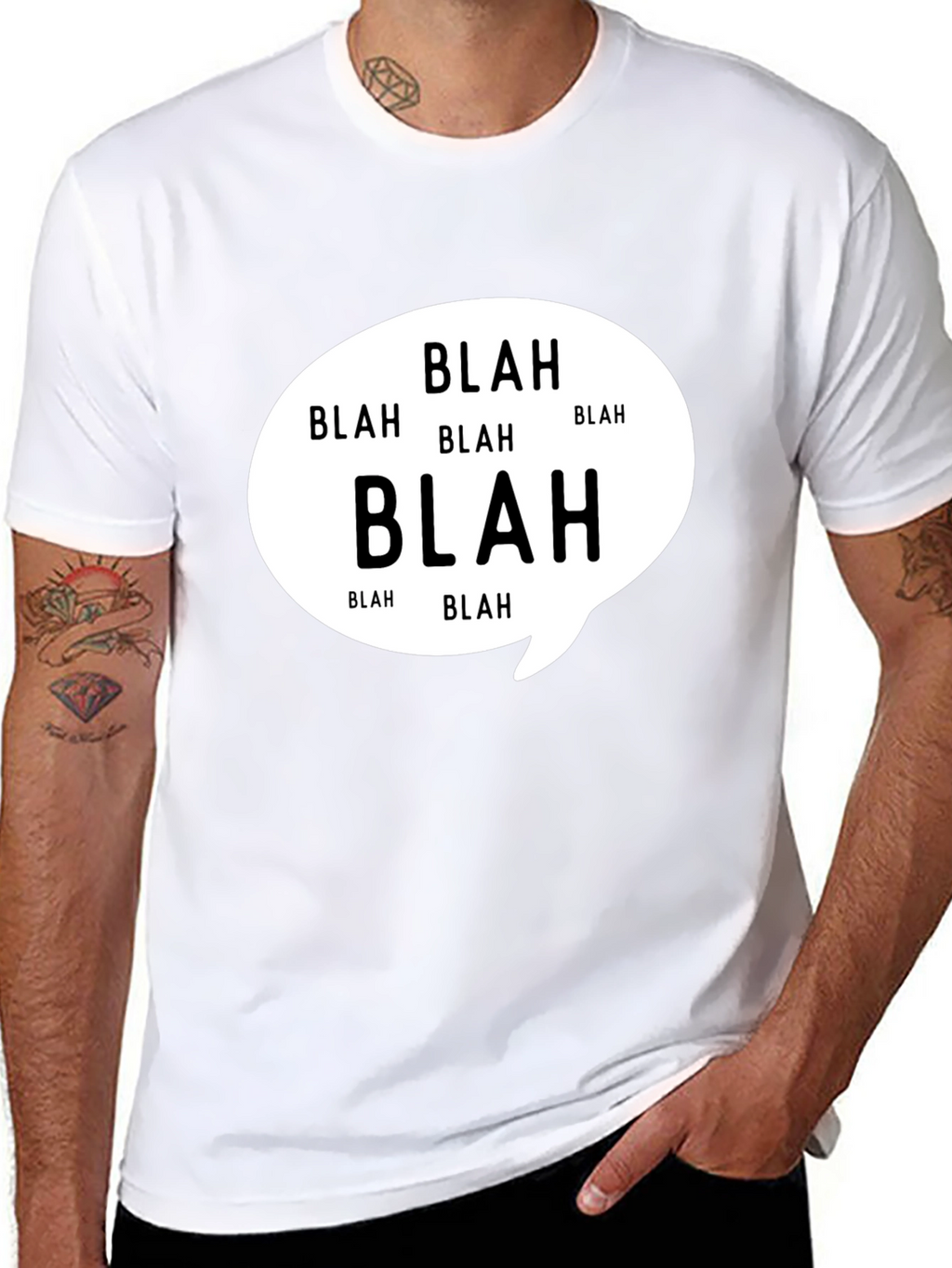 Blah Bubble Black T-Shirt - Express Yourself!