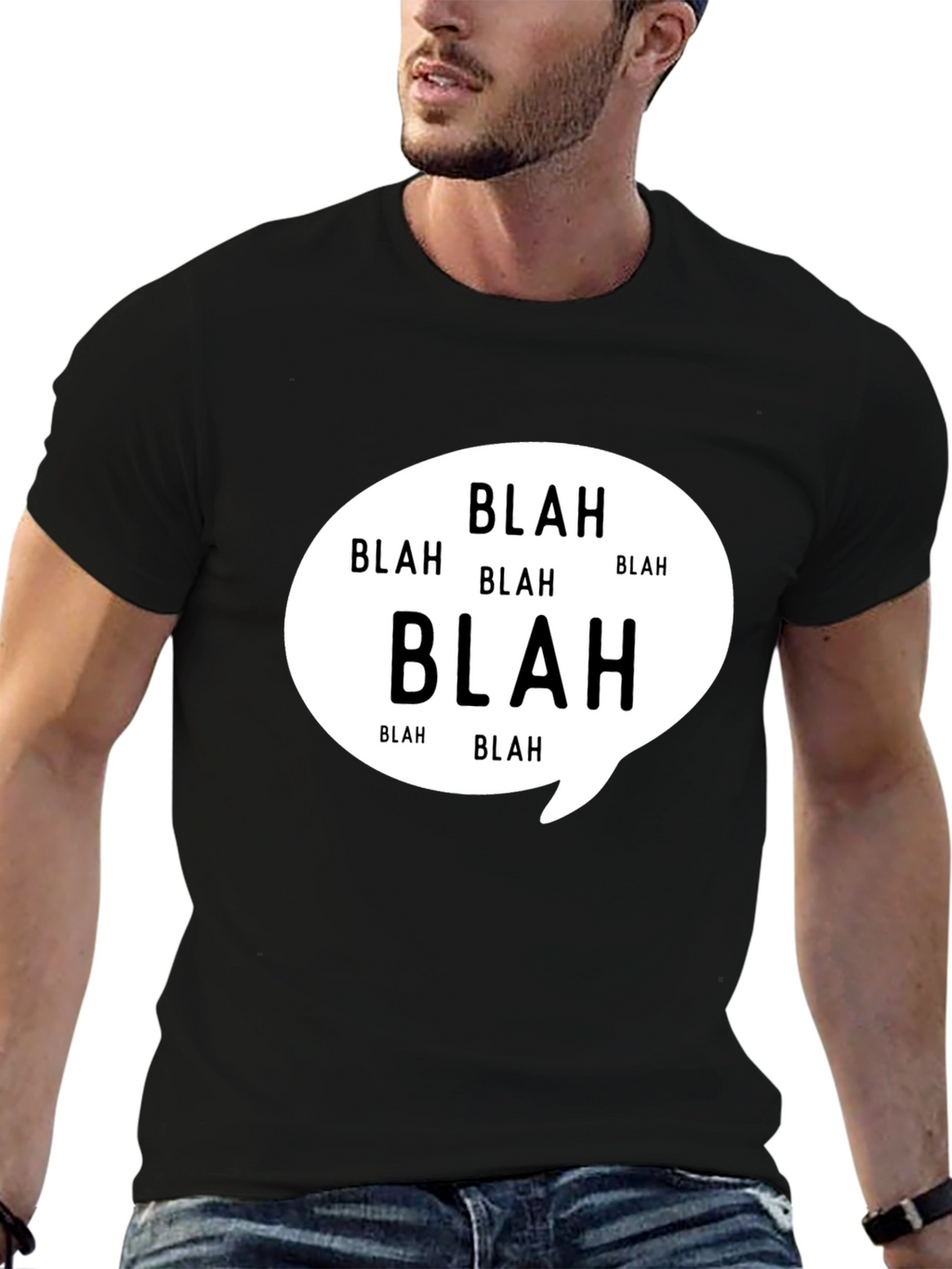 Blah Bubble Black T-Shirt - Express Yourself!