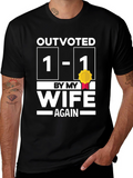 Outvoted by My Wife Funny Graphic T-Shirt