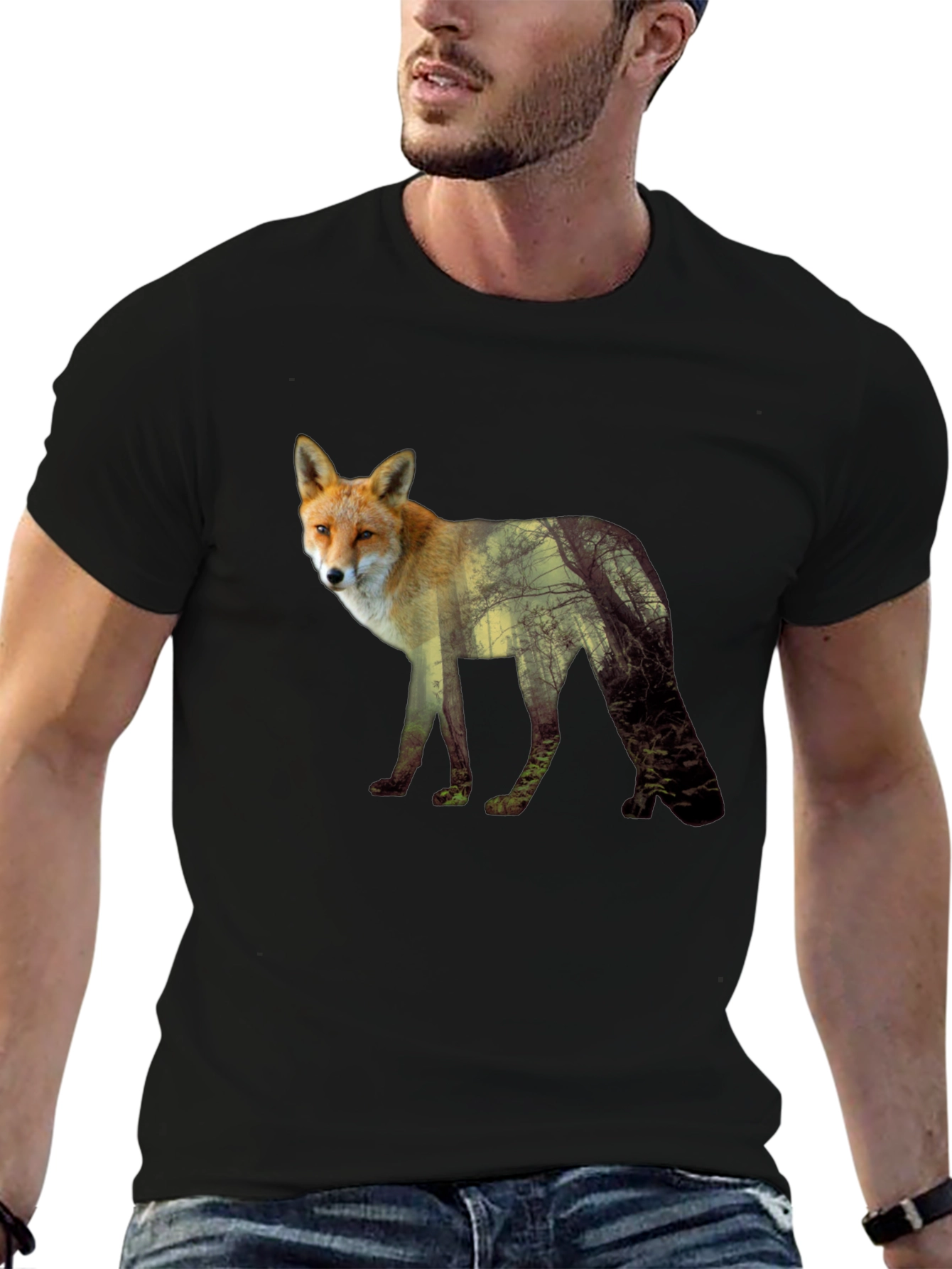 Fox Forest Graphic Tee - Mens Black T-Shirt