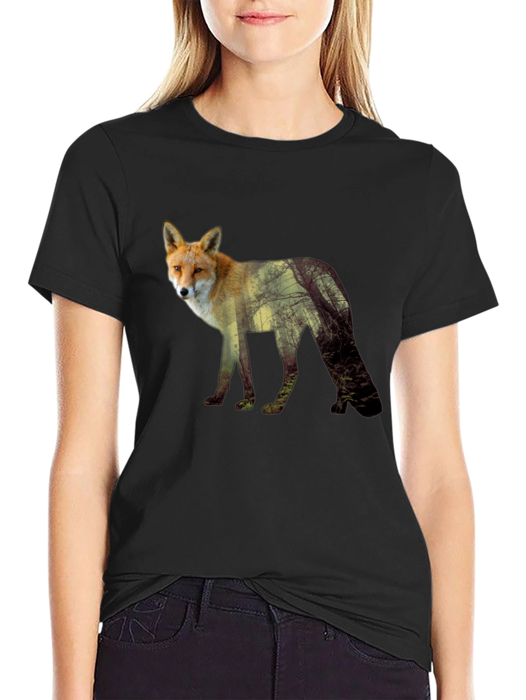 Fox Forest Graphic Tee - Mens Black T-Shirt