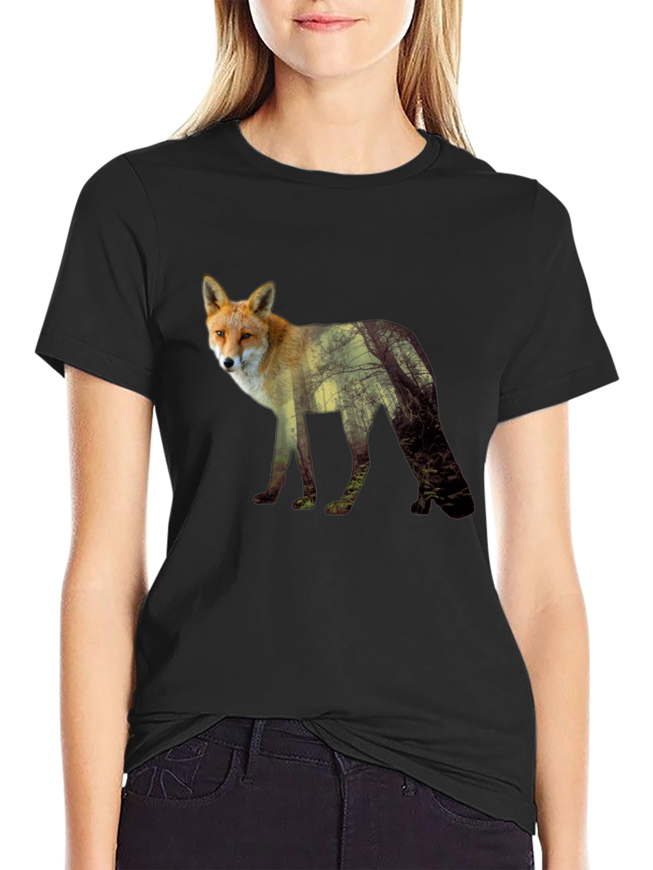 Fox Forest Graphic Tee - Mens Black T-Shirt