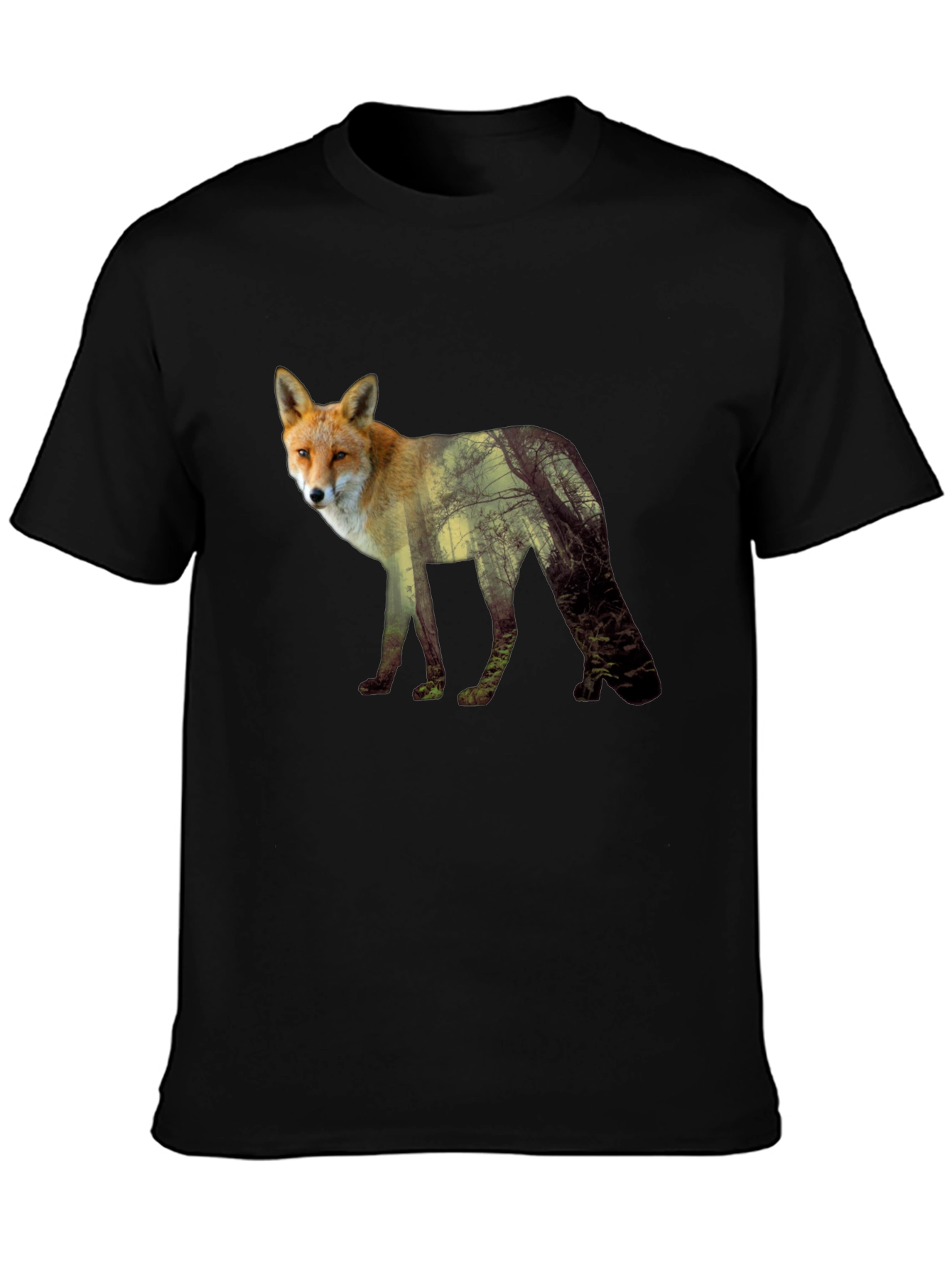 Fox Forest Graphic Tee - Mens Black T-Shirt