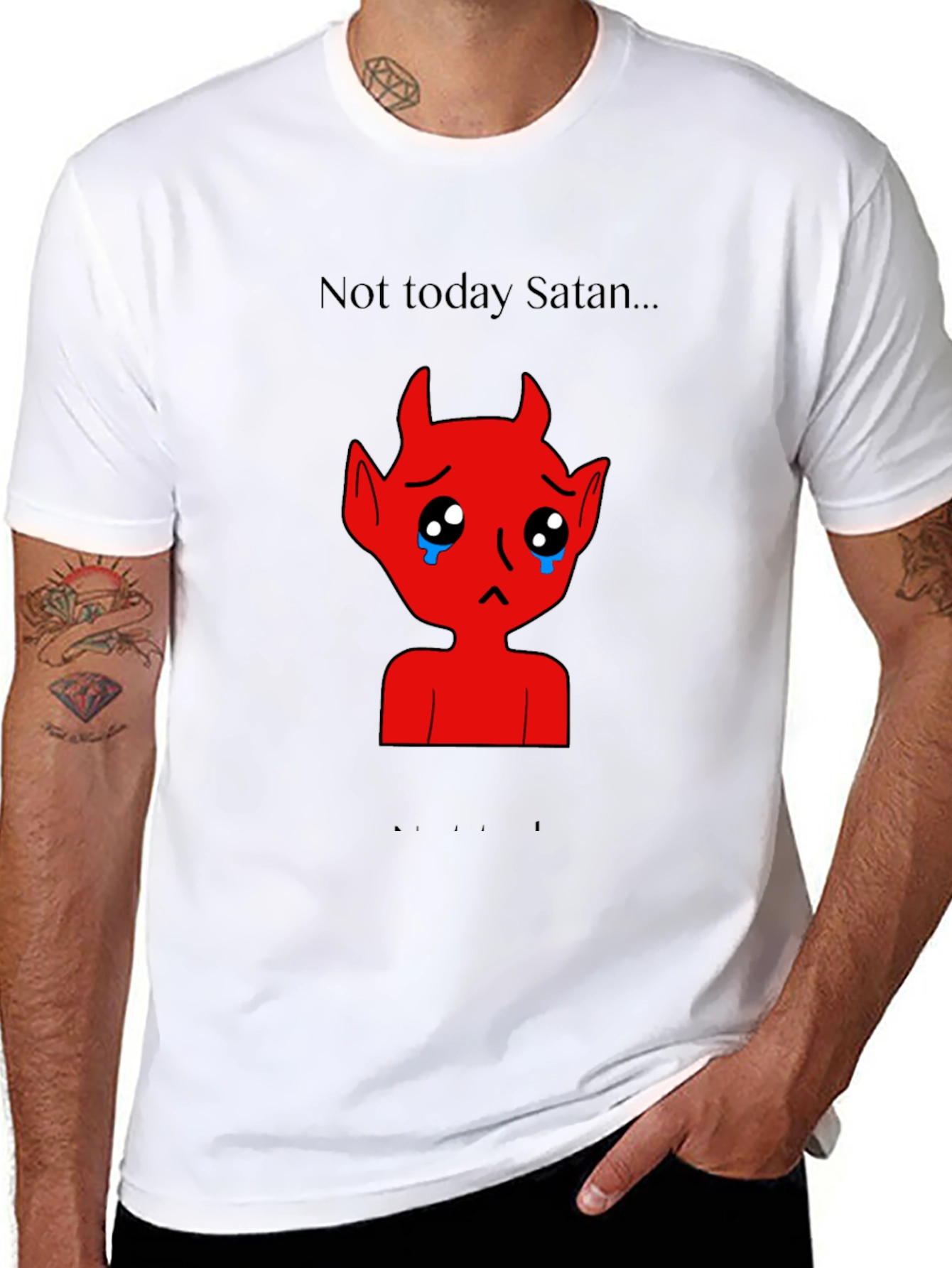Sad Satan Graphic Tee - Not Today Satan