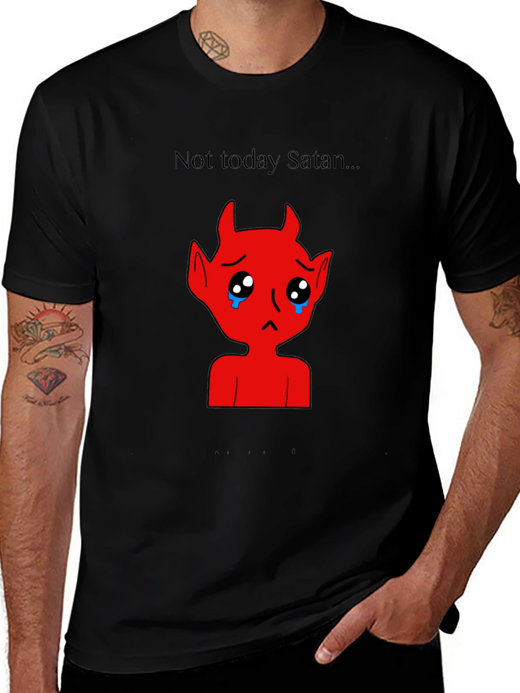 Sad Satan Graphic Tee - Not Today Satan