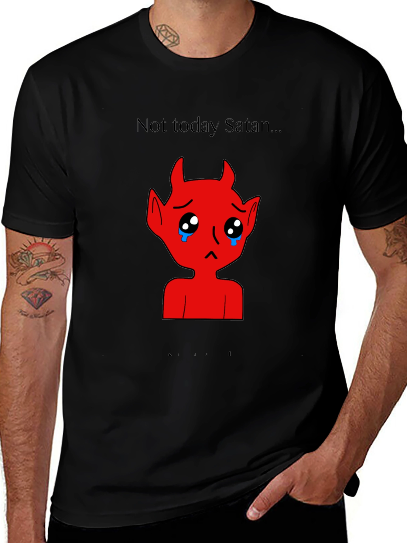 Sad Satan Graphic Tee - Not Today Satan