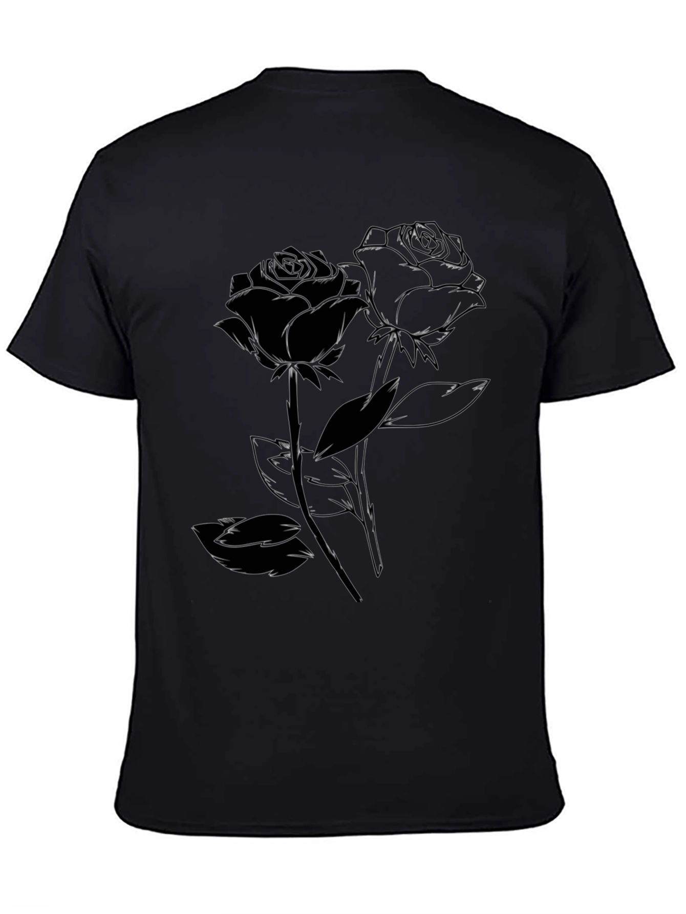 Black Rose Graphic Tee - Stylish Casual Wear