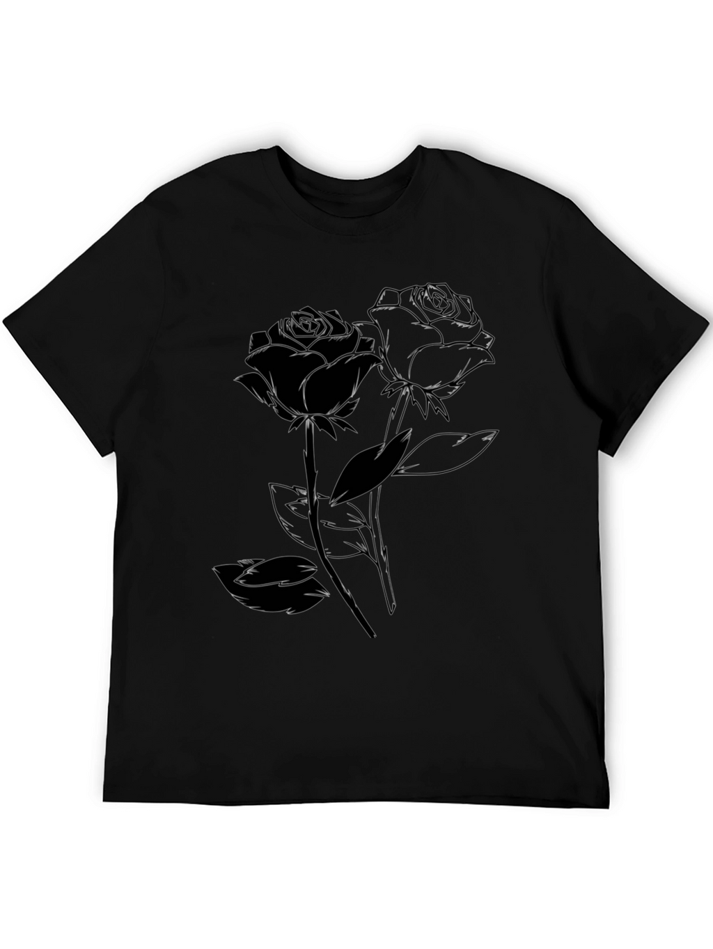 Black Rose Graphic Tee - Stylish Casual Wear