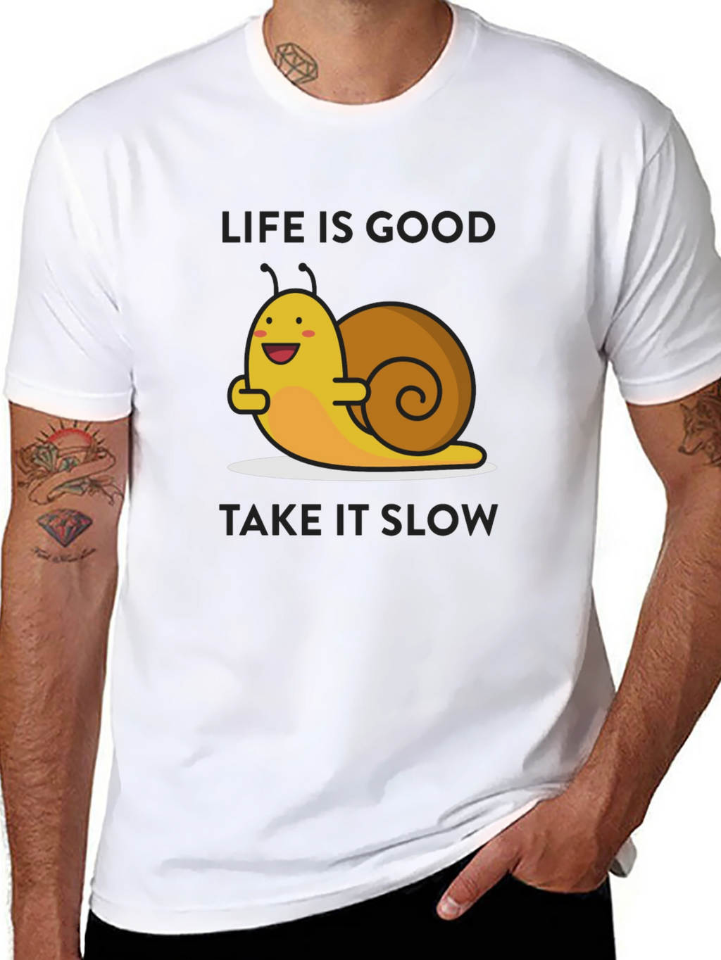 Life is Good Snail Graphic T-Shirt - Relaxed Fit