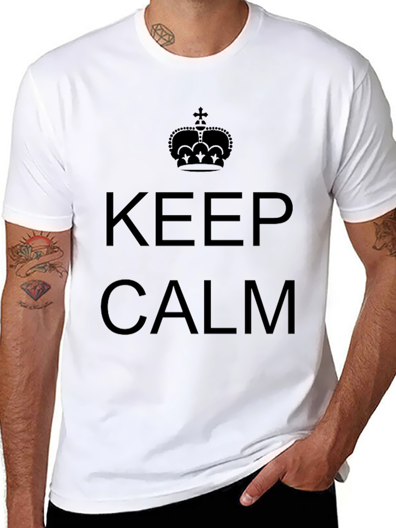 Keep Calm Graphic Tee - Classic Black Cotton T-Shirt