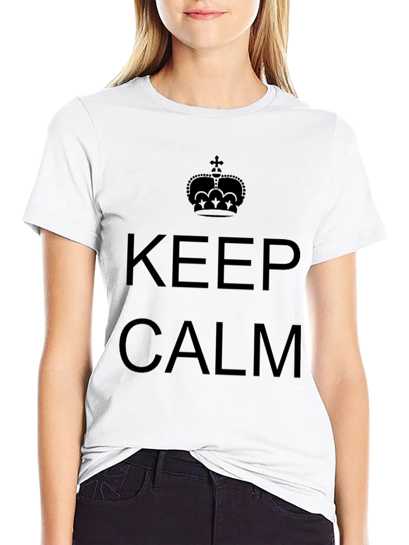 Keep Calm Graphic Tee - Classic Black Cotton T-Shirt