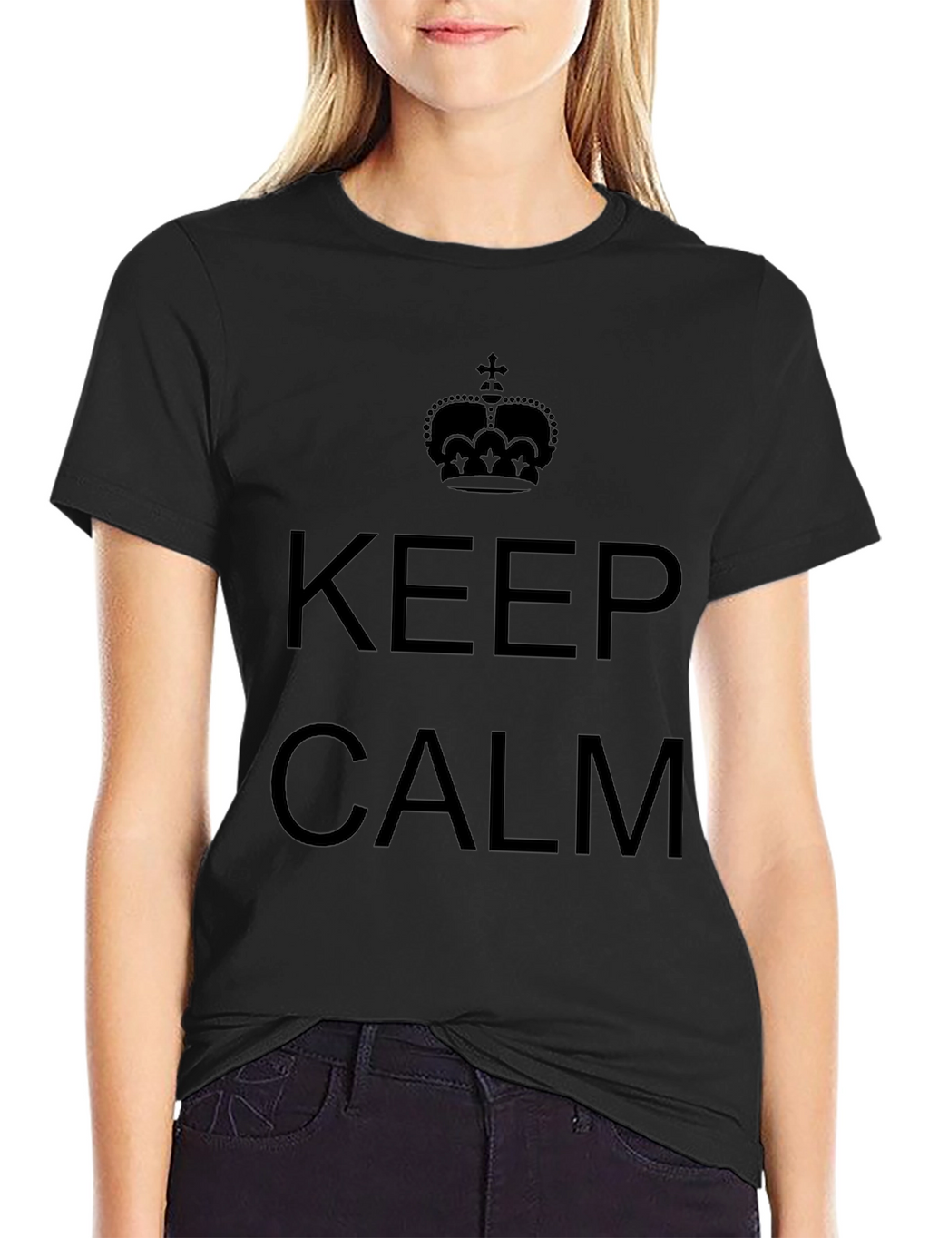 Keep Calm Graphic Tee - Classic Black Cotton T-Shirt