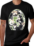 Dog Lovers T-Shirt: Cute Canine Pattern Black