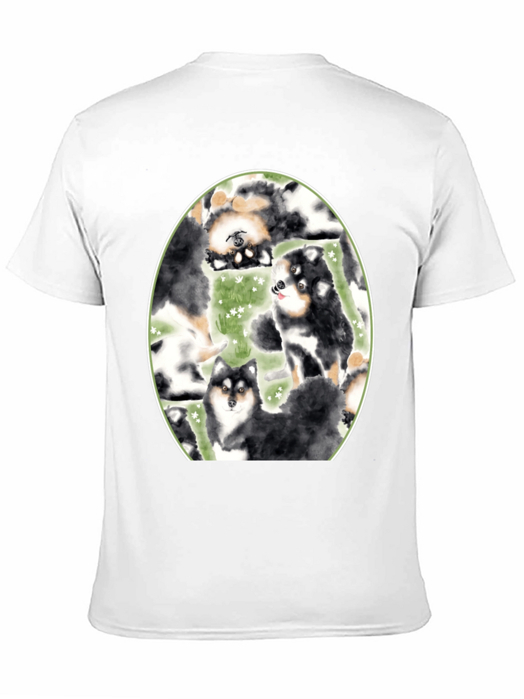 Dog Lovers T-Shirt: Cute Canine Pattern Black