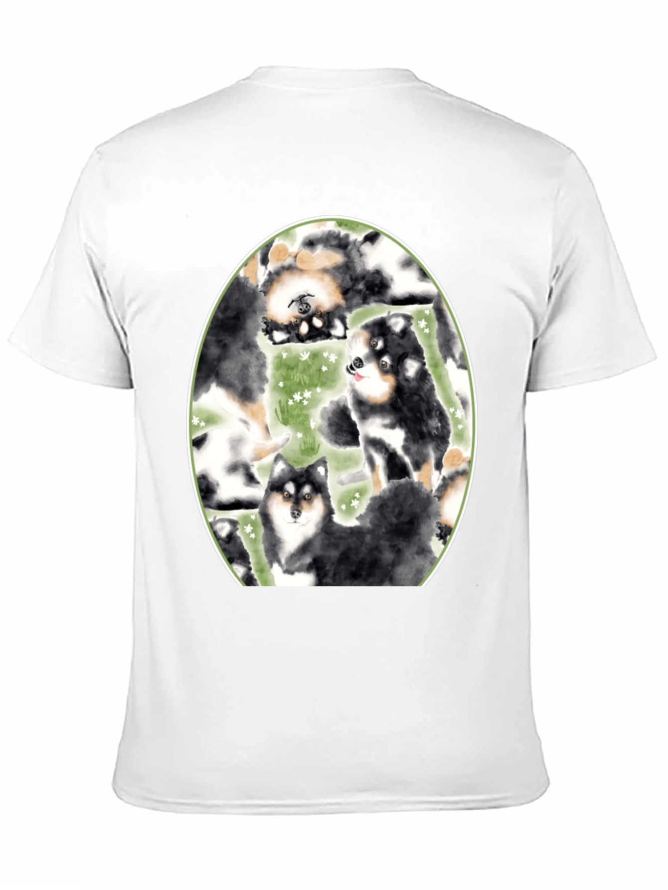 Dog Lovers T-Shirt: Cute Canine Pattern Black