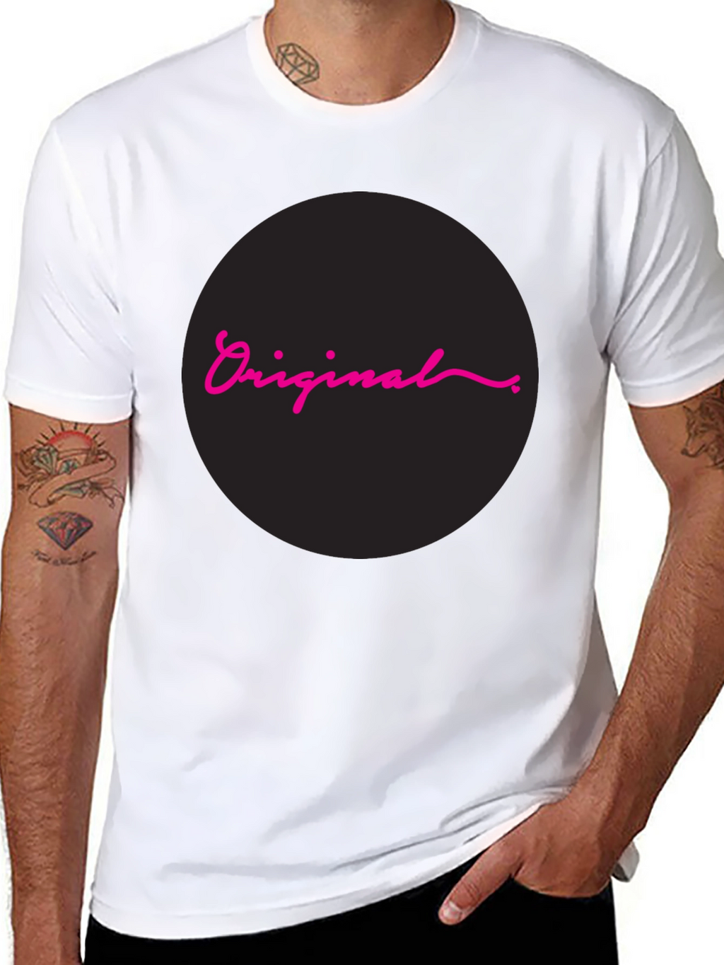 Original Design Black Cotton T-Shirt