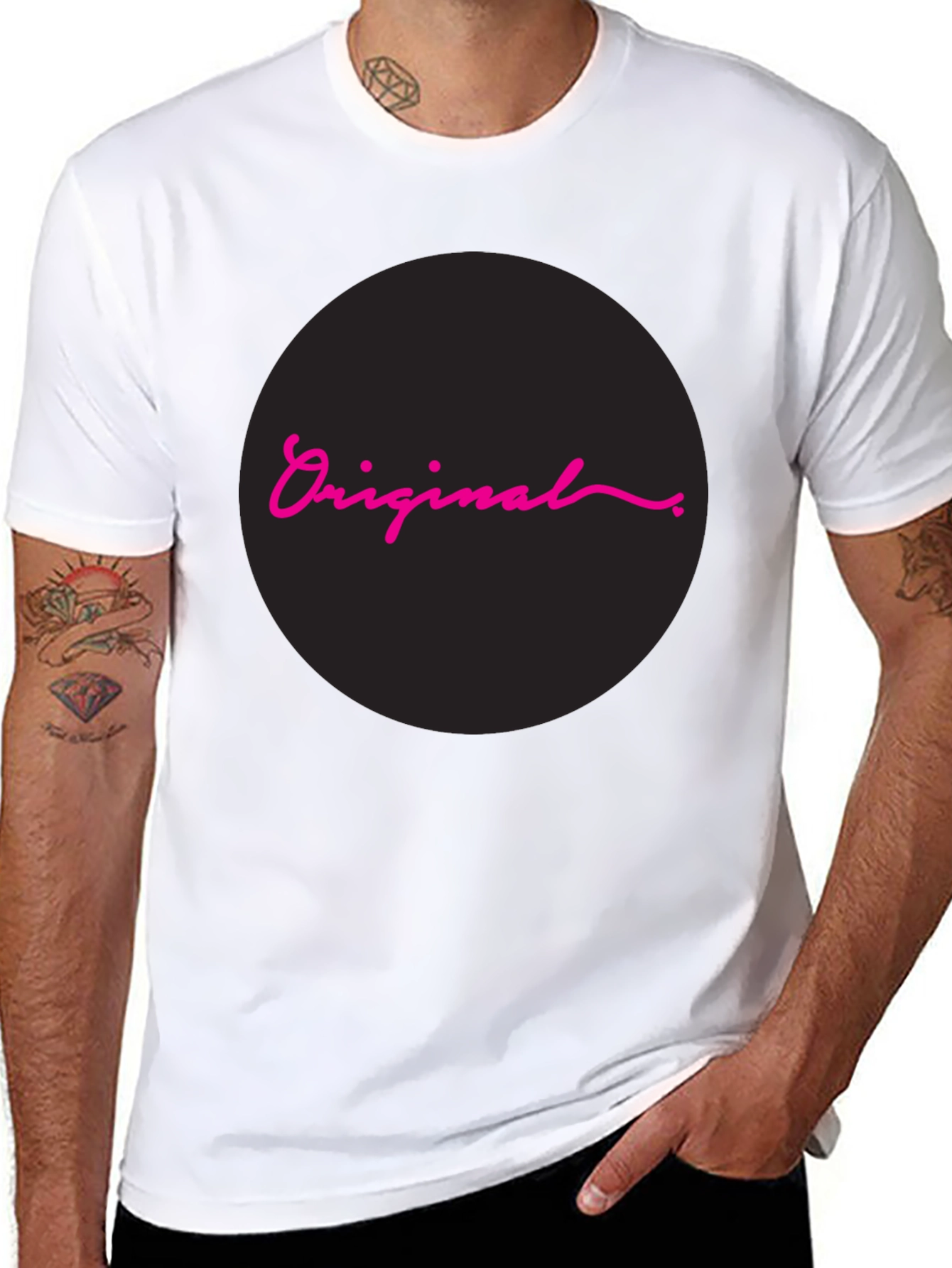Original Design Black Cotton T-Shirt