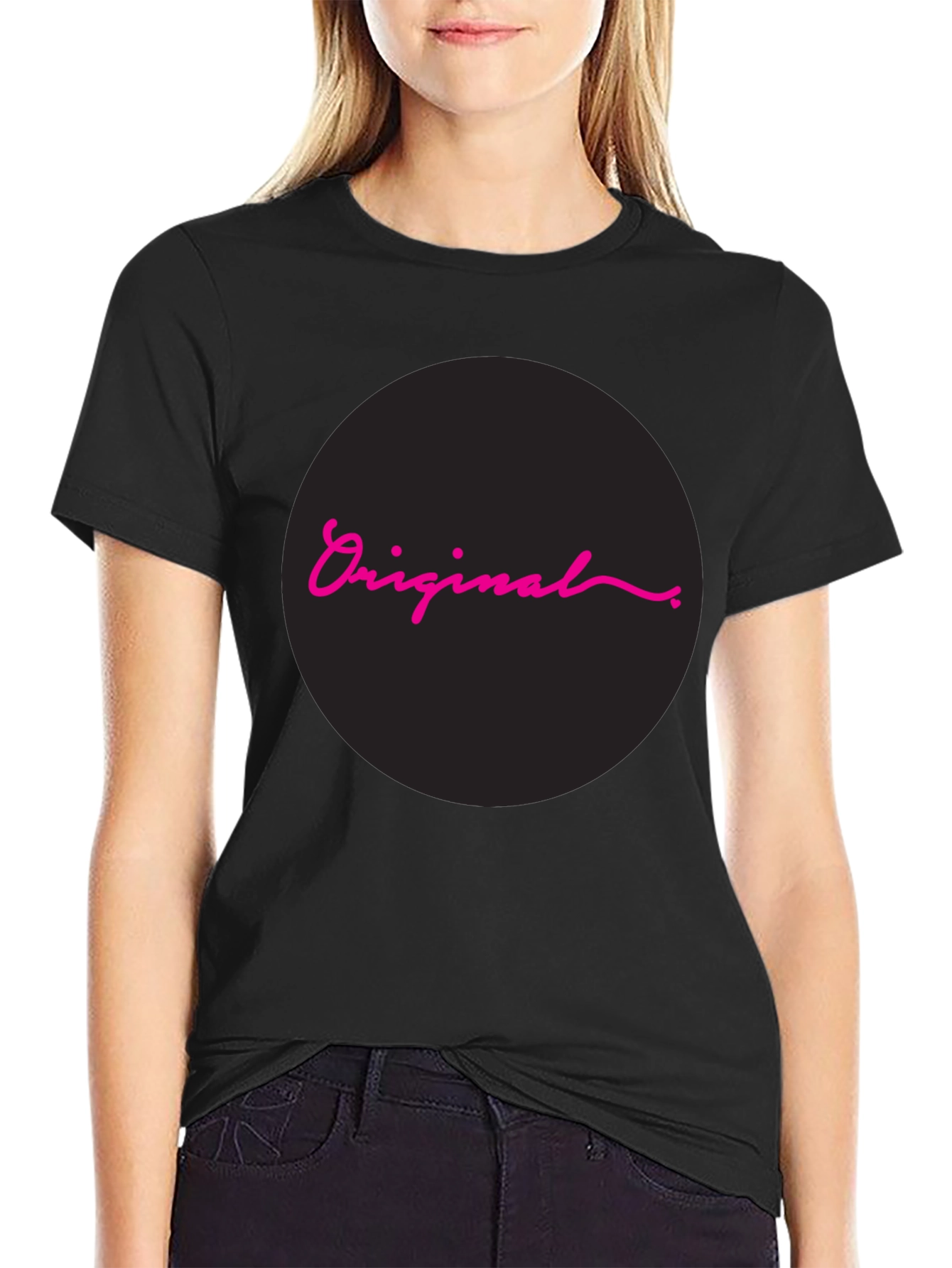 Original Design Black Cotton T-Shirt