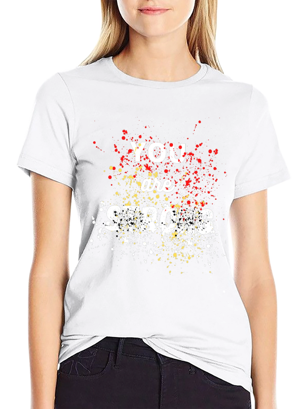 You Are Strong Graphic Print Crew Neck T-Shirt