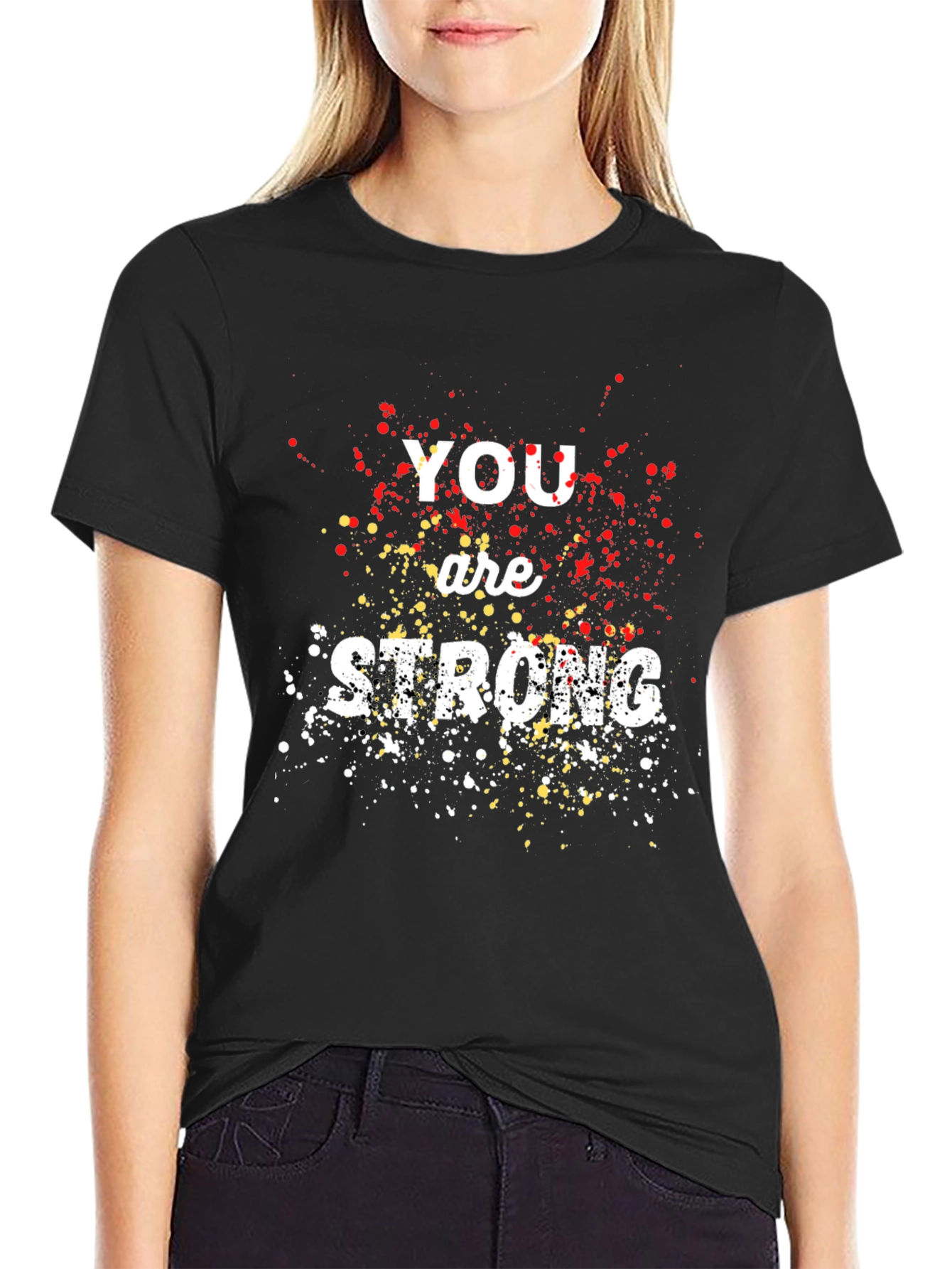 You Are Strong Graphic Print Crew Neck T-Shirt