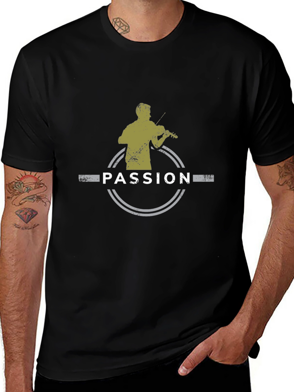 Passion Violinist Graphic Black T-Shirt