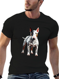 Geometric Bull Terrier Graphic Tee - Mens Black T-Shirt