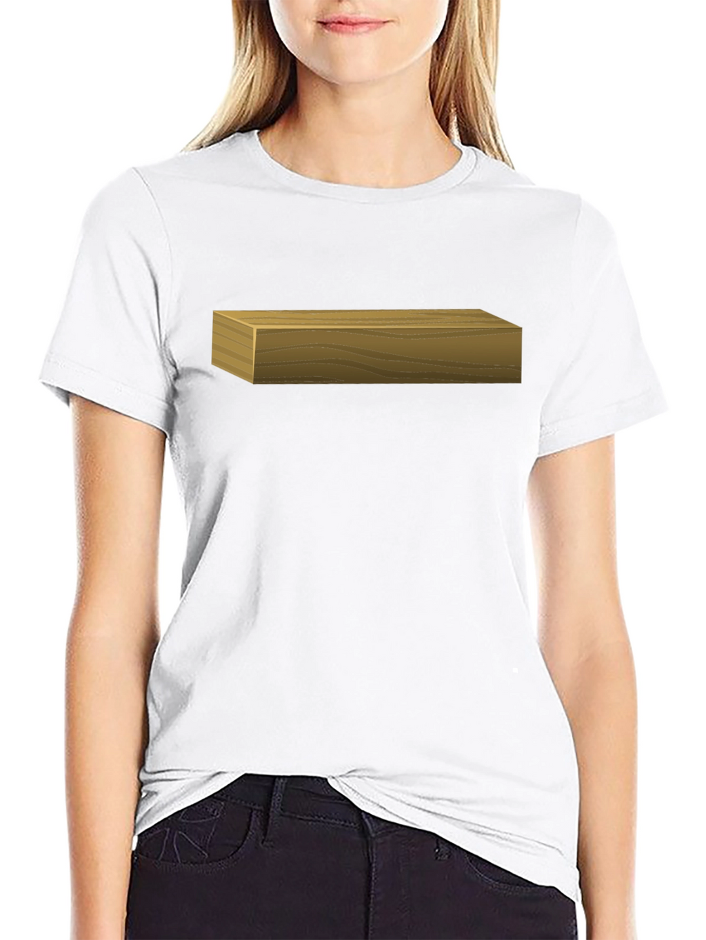 Mens Black T-Shirt with Wood Block Graphic