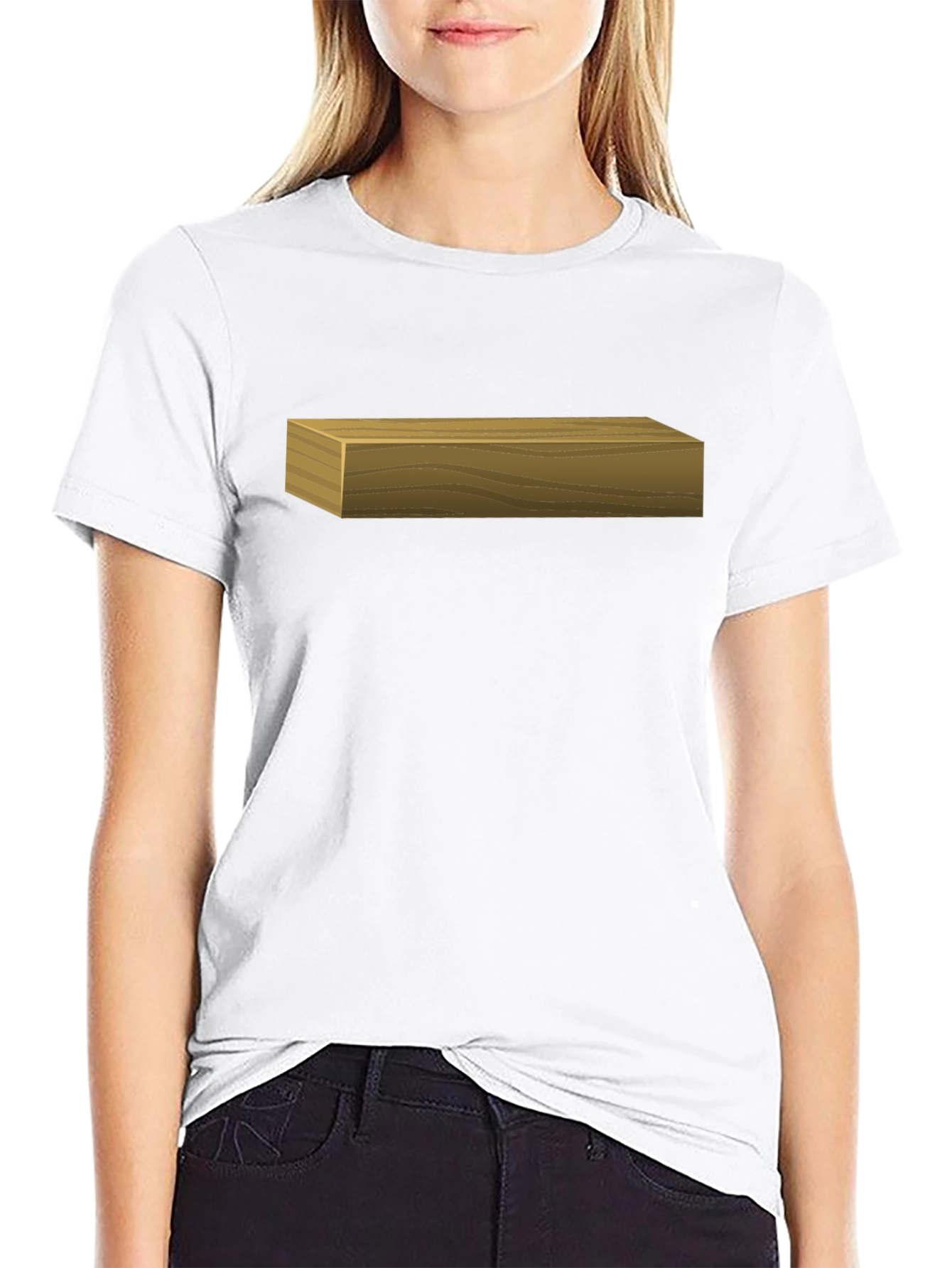 Mens Black T-Shirt with Wood Block Graphic