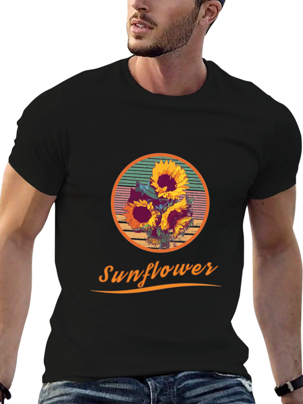 Sunflower Graphic Print Crew Neck T-Shirt
